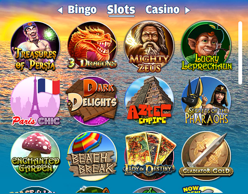 Goto to game button Bingo Menu